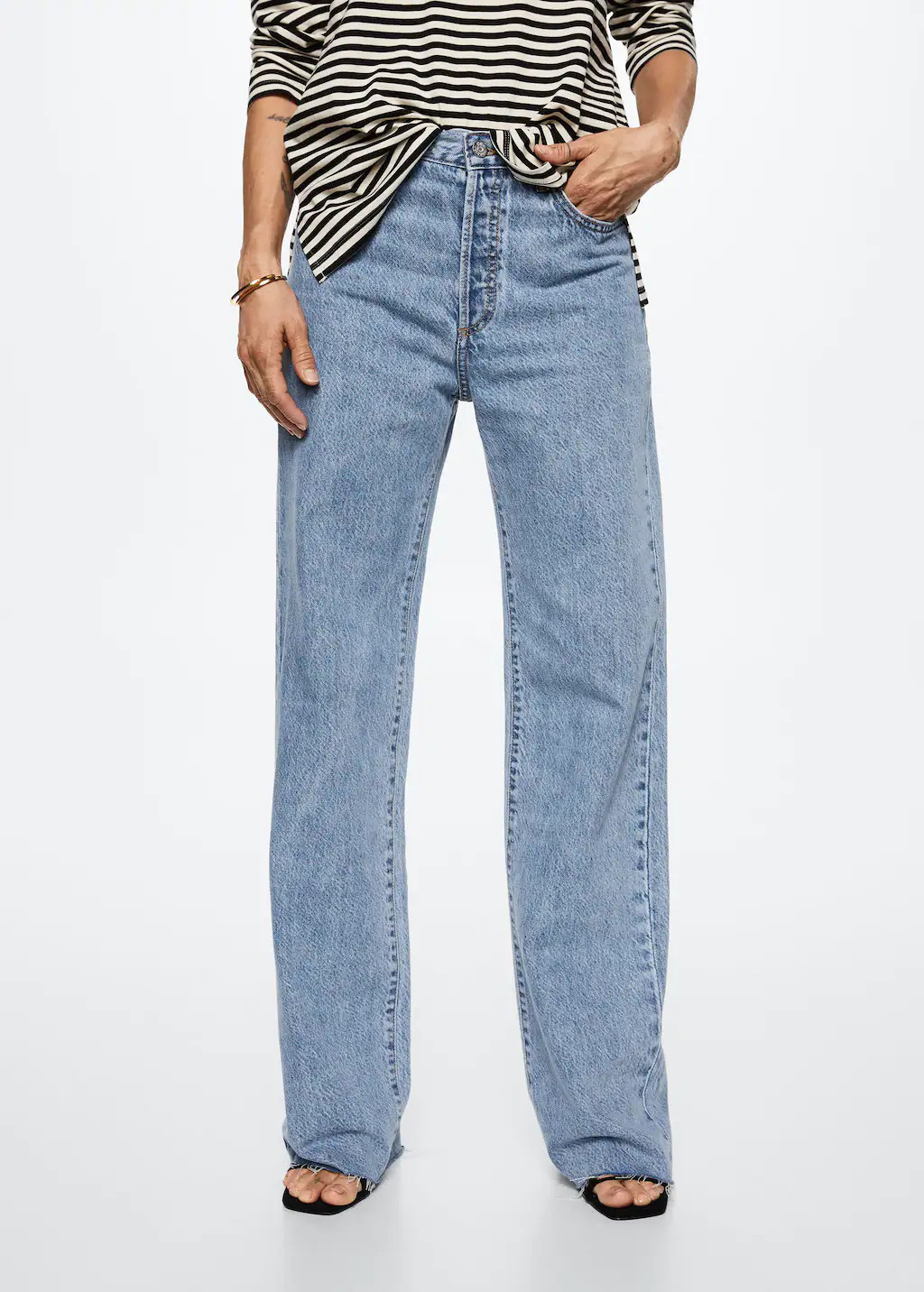 High-rise wideleg jeans | MANGO (US)