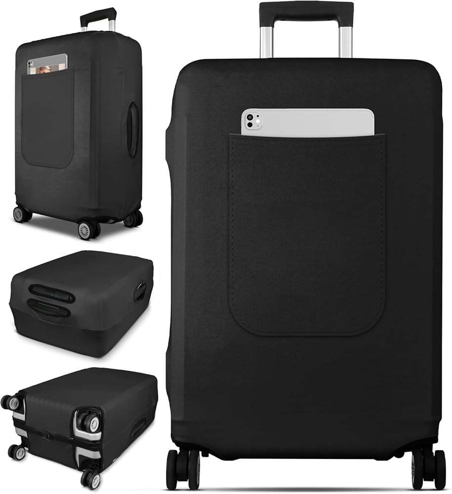 Slohif Luggage Cover for Suitcase Tsa Approved Protector - Black Luggage Sleeve Large Suit Case C... | Amazon (US)