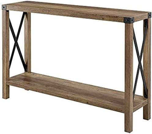Walker Edison Sedalia Modern Farmhouse Metal X Entry Table, 46 Inch, Rustic Oak | Amazon (US)