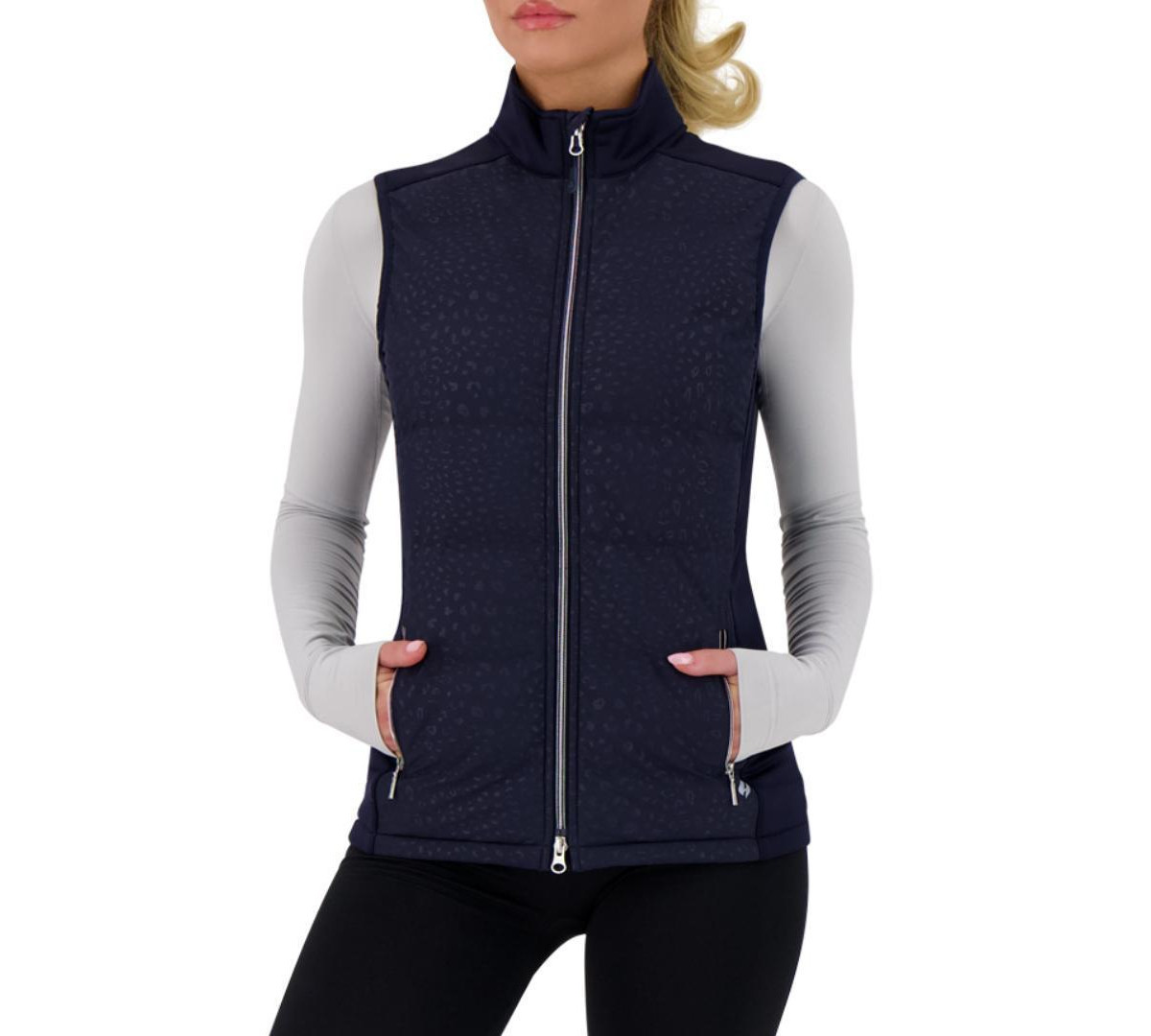 Heat Holders Women's Halston Hybrid Sleeveless Vest - Navy | Macy's