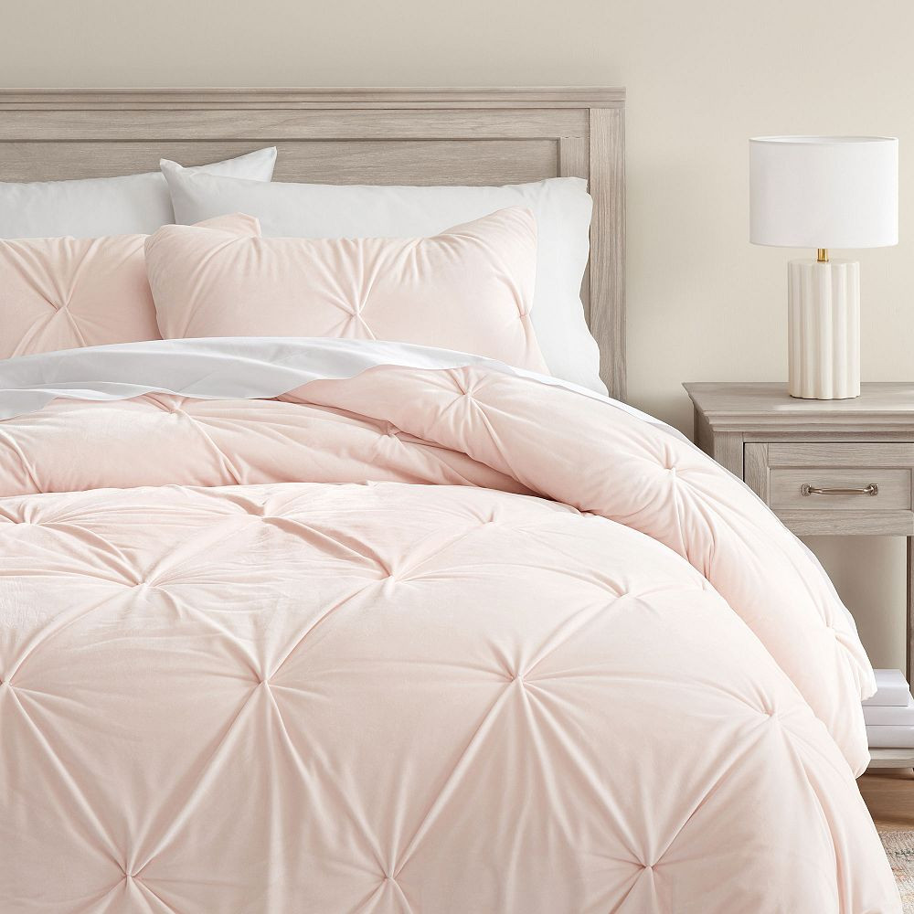 Cozy Pintuck Comforter, Twin/Twin XL, Blush | Pottery Barn Teen