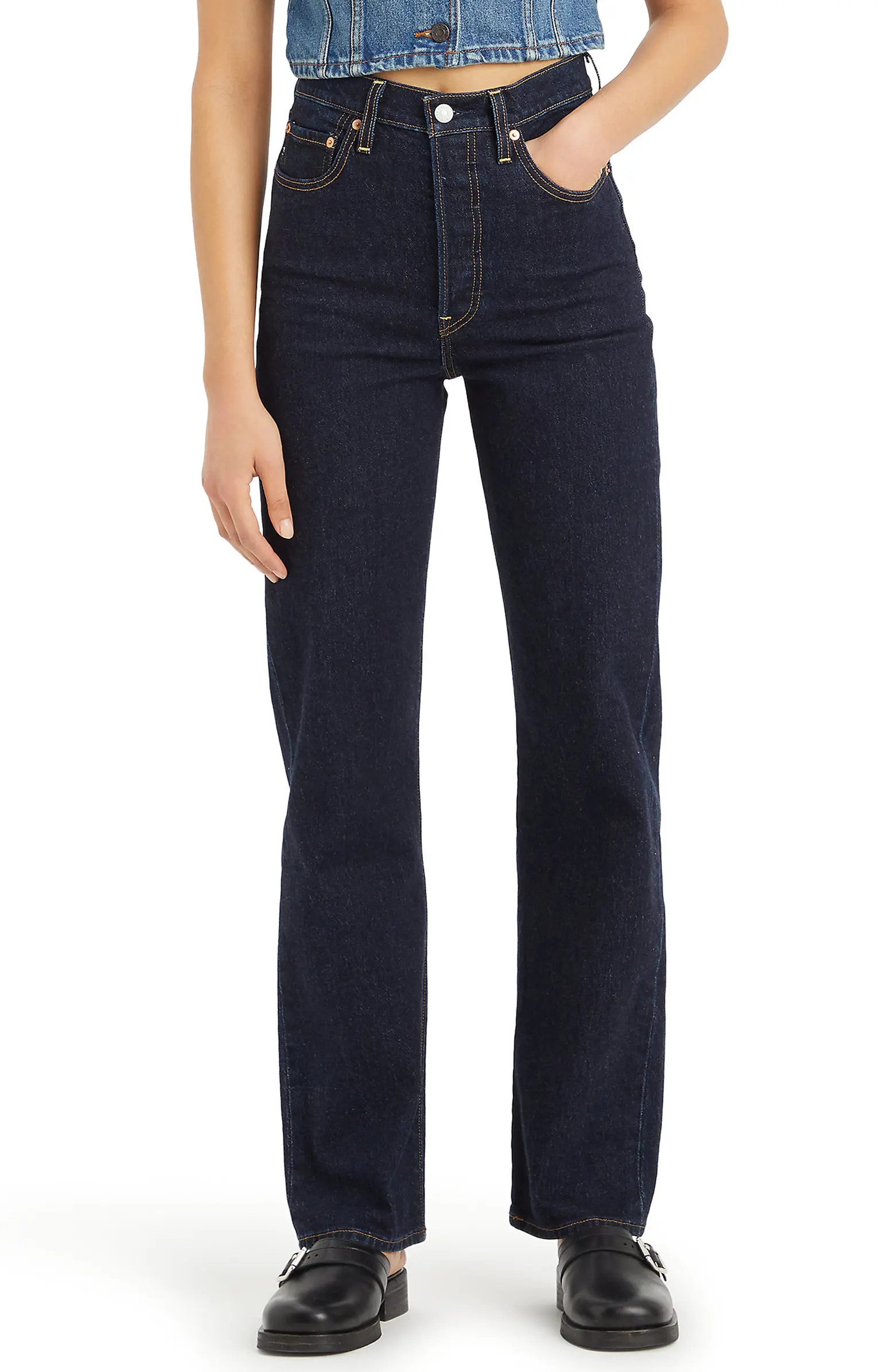 Ribcage High Waist Straight Leg Jeans | Nordstrom
