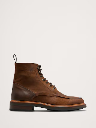 Lace-Up Italian Waxed Suede Boot | Banana Republic (US)