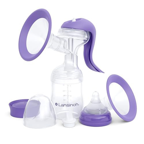 Lansinoh Manual Breast Pump, Hand Pump with Comfortable Flange, Includes 5oz Baby Bottle with Slow Flow Nipple, Breastfeeding Essentials | Amazon (US)