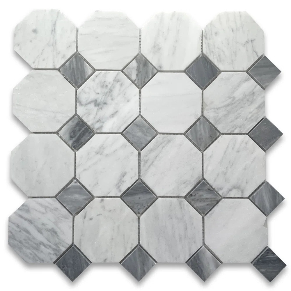 12" x 12" Marble Octagon and Dot Mosaic Wall & Floor Tile | Wayfair North America