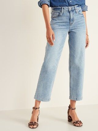 High-Waisted Light Stone-Washed Slim Wide-Leg Jeans For Women | Old Navy (US)