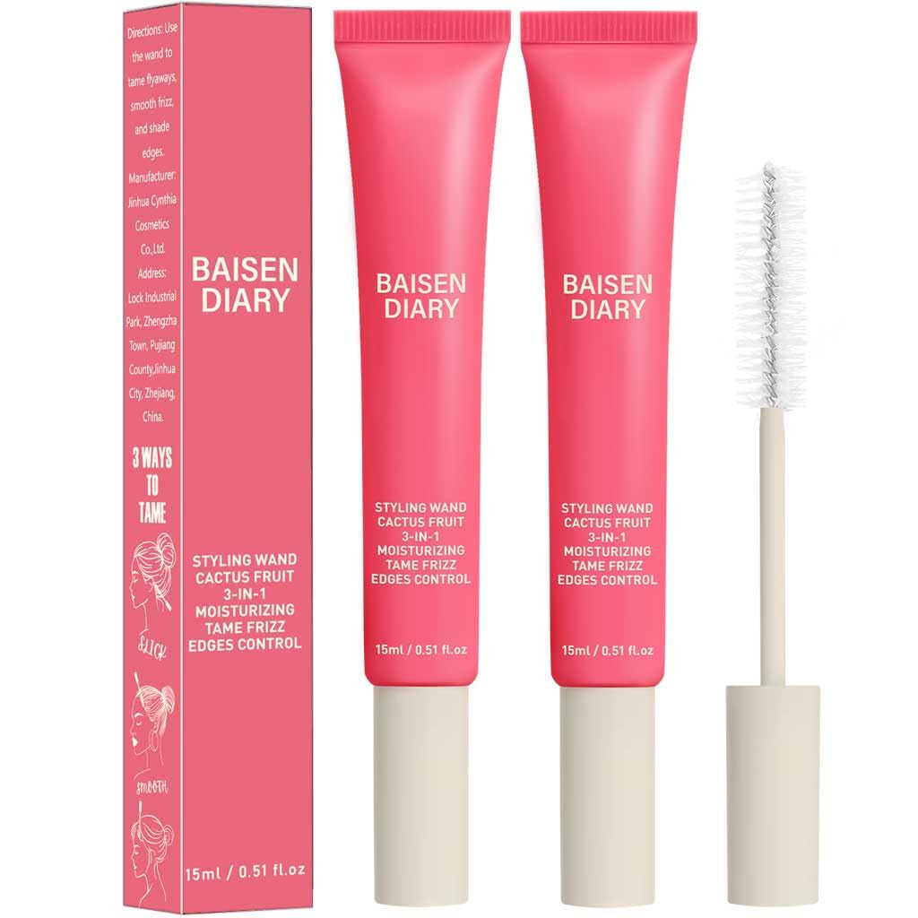 BAISEN DIARY 2 Pack Hair Cactus Fruit 3-in-1 Hair Styling Cream & Flyaway Taming Wand \u2013 Slee... | Amazon (US)