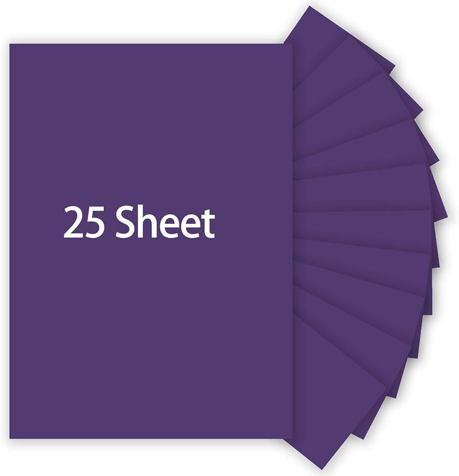 Purple Cardstock, 25 Sheets 8.5 x 11 Thick Paper, MEIOPUOYEAM 250gsm/92lb Card Stock Printer Pape... | Amazon (US)