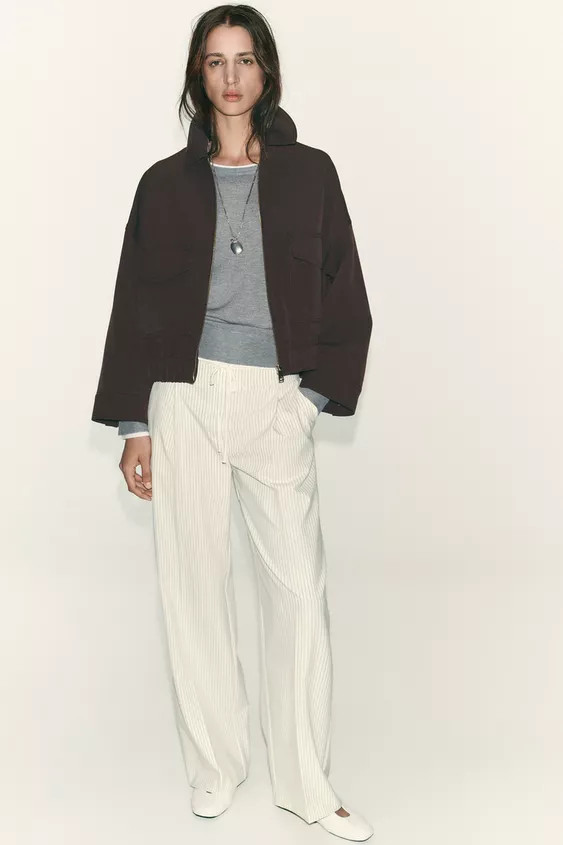 DOUBLE WAIST WIDE LEG PANTS | Zara US