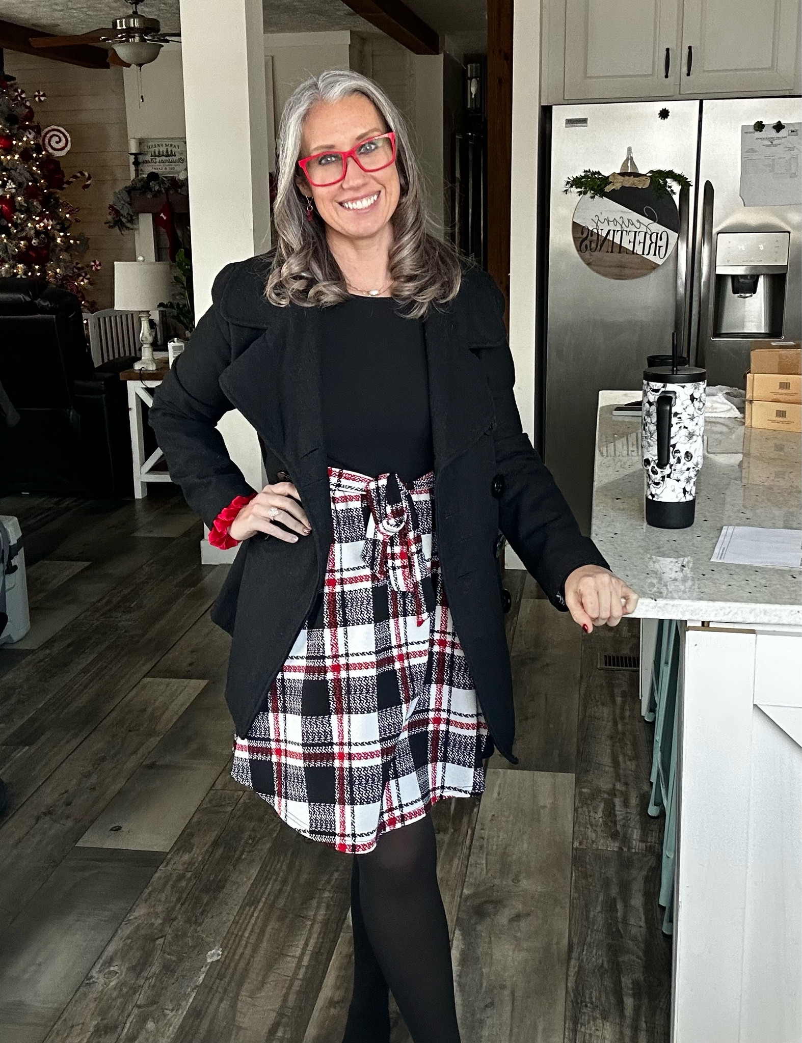 Perfect dress for the holidays!! 

(Peacoat is old and from Rue 21 15 years ago probably lol) 