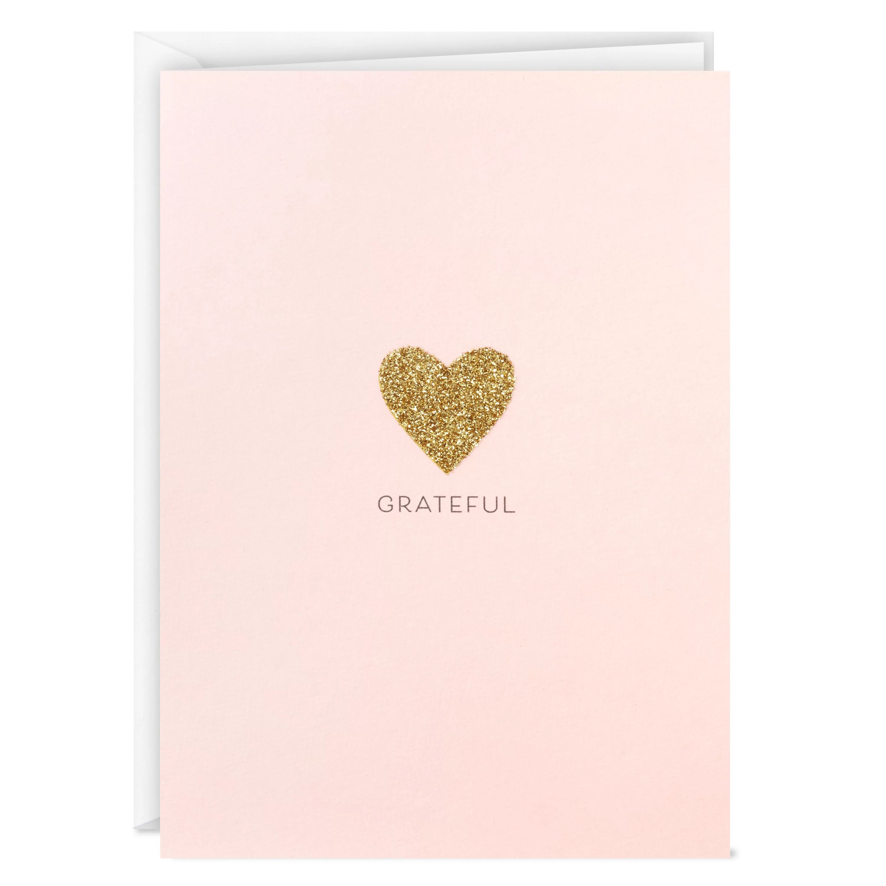 Hallmark Blank Thank-You Notes, Grateful Gold Heart on Pink, 12 ct. | Walmart (US)