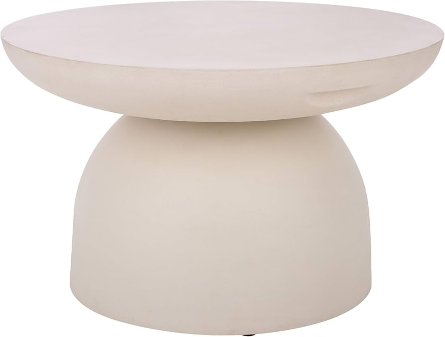 SAFAVIEH Outdoor - Dylan Round Pedestal Coffee Table - White - Fully Assembled - Weather Resistan... | Amazon (US)