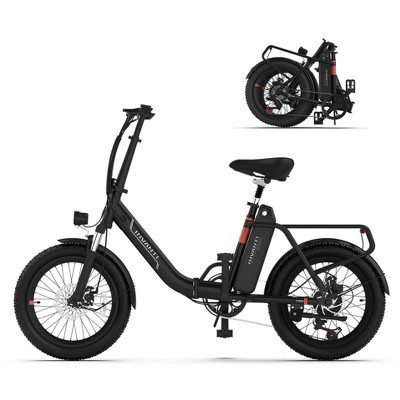 5TH WHEEL TIDE 2 Folding Utility Electric Bike - 1000W Peak, 20 mph, 45 Mile Range (PAS), 330 lbs Capacity, 20" Fat Tires - Black | Target