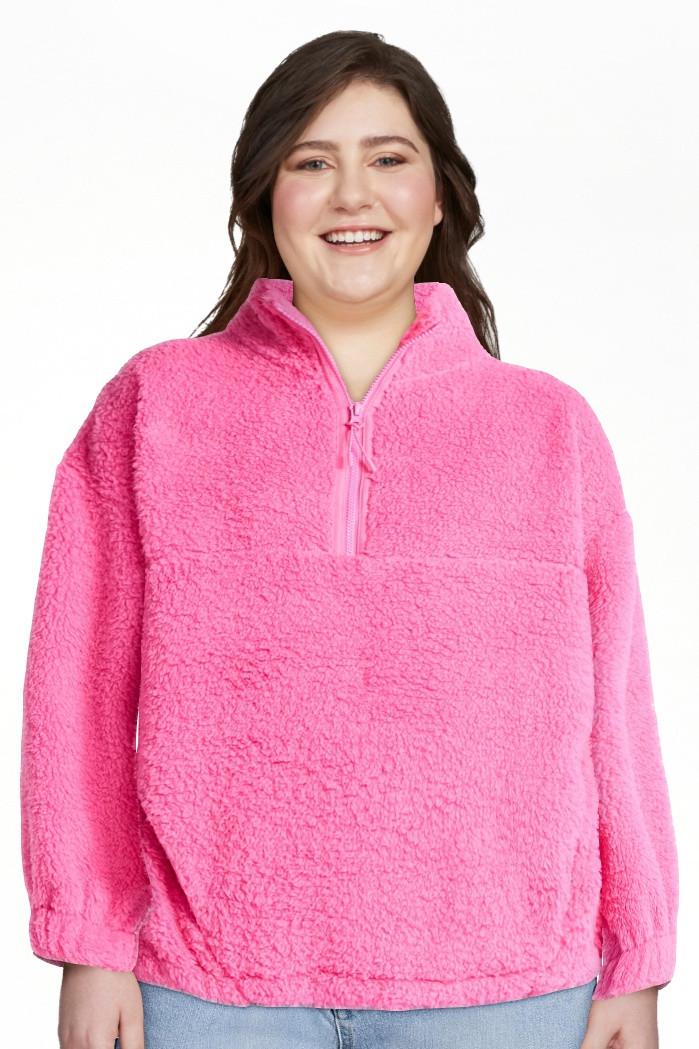 No Boundaries Plush Half-Zip Pullover, Women's | Walmart (US)