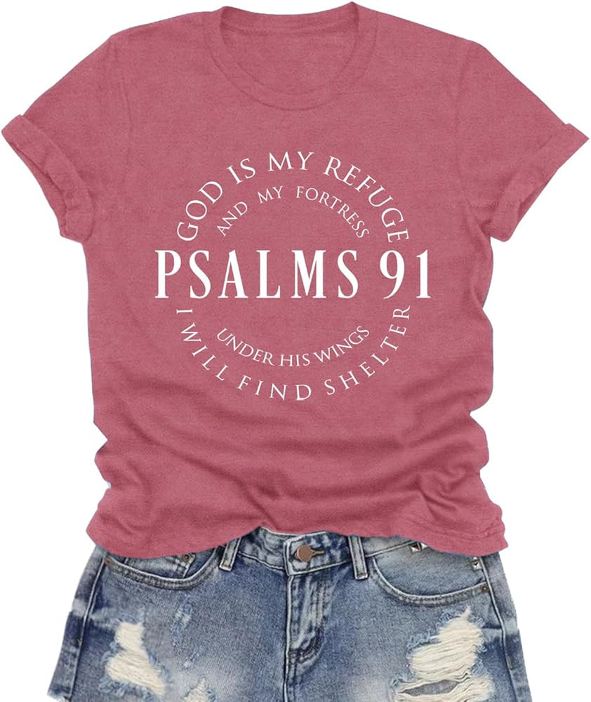 Christian Shirts for Women Jesus Shirt God is My Refuge Tshirt | Amazon (US)
