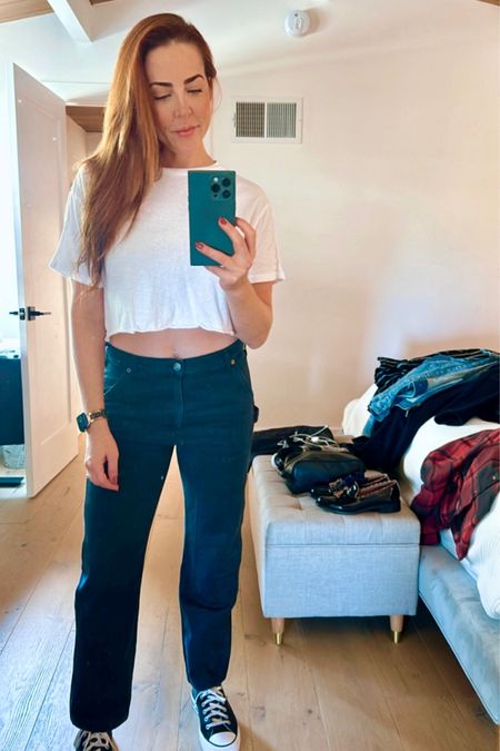 Perfect outfit for a drive to LA and then straight to lunch. I am living in these Agolde carpenter pants.

#LTKfindsunder100 #LTKstyletip #LTKover40