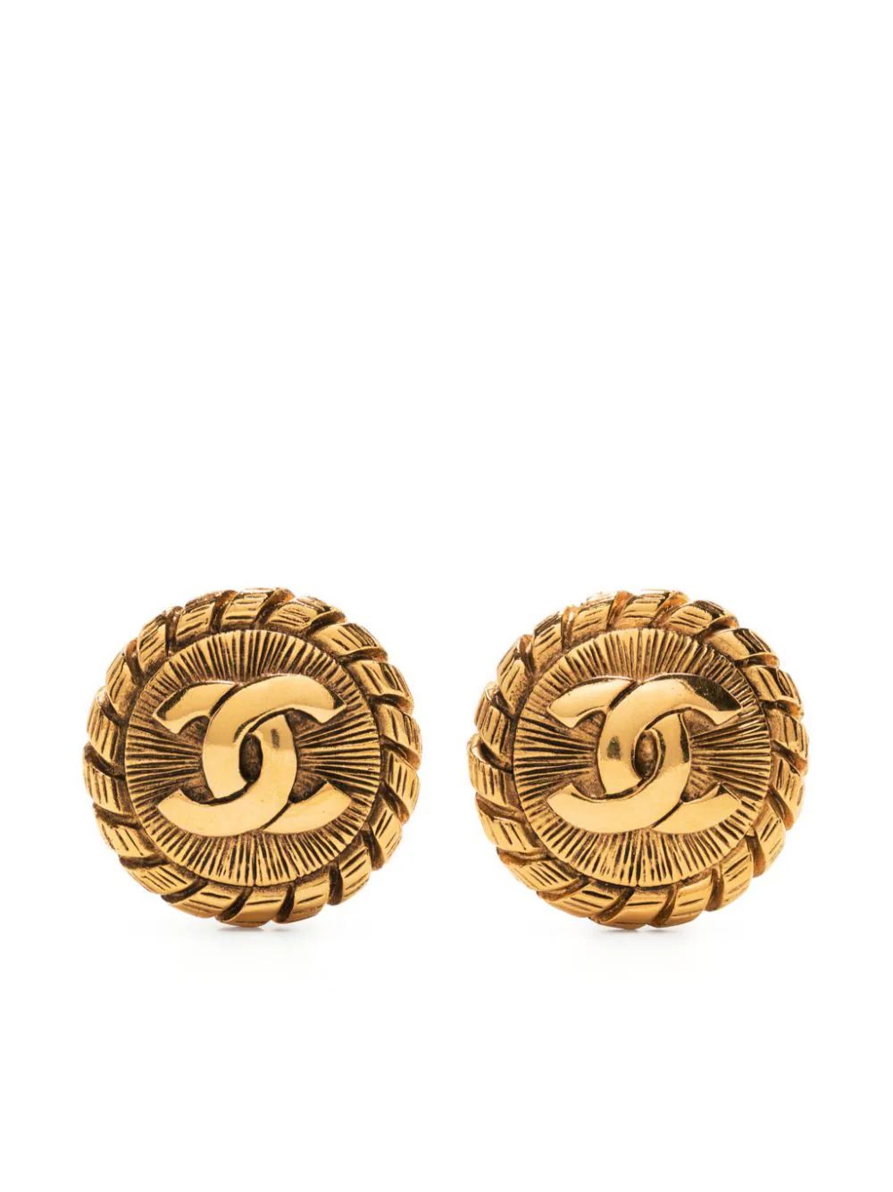 CC button clip-on earrings | Farfetch Global