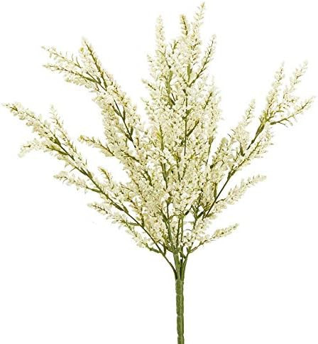 Factory Direct Craft Cream Artificial Heather Bush - Faux Wispy Cream Heather Wildflower Bush for... | Amazon (US)