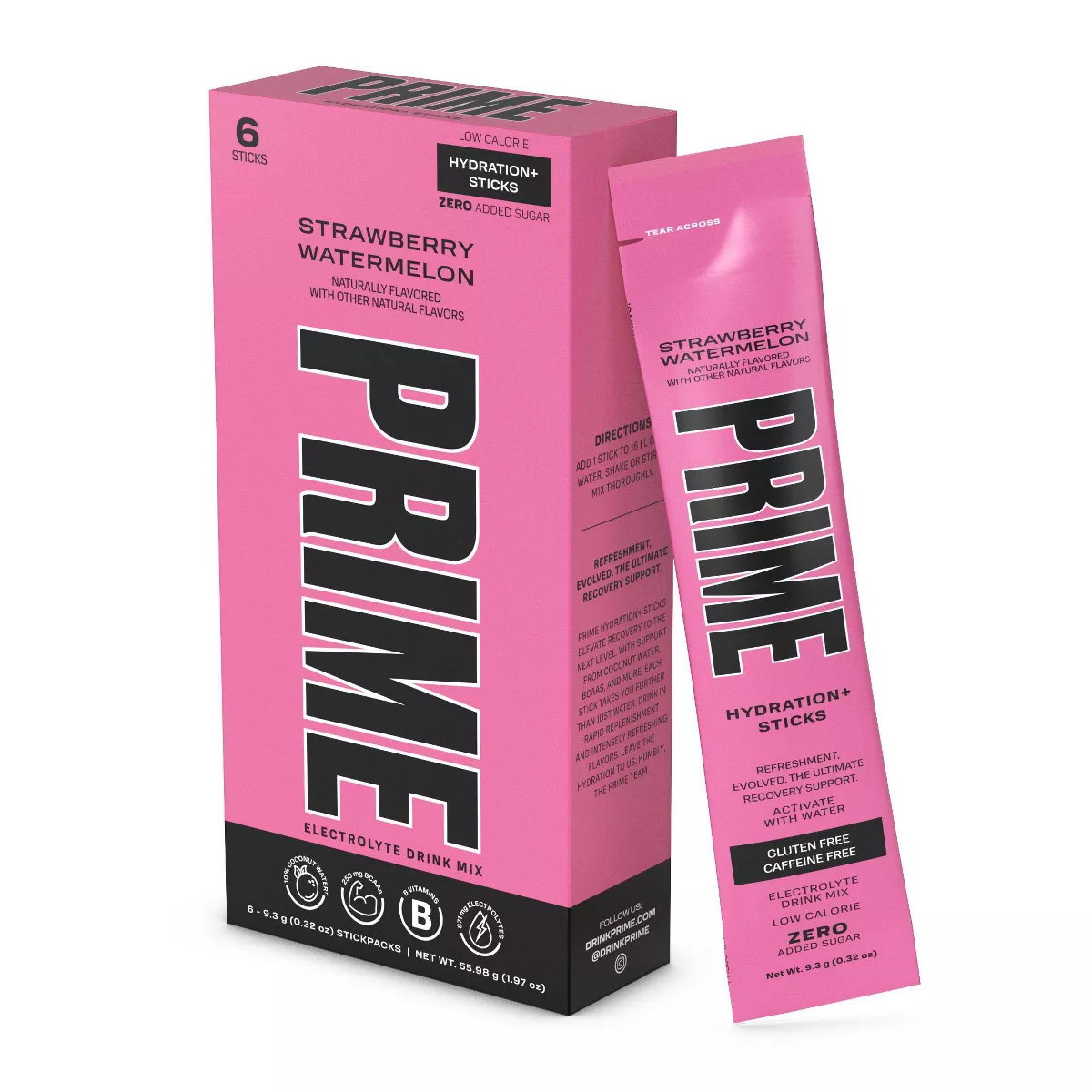 Prime Hydration+ Strawberry Watermelon Sticks - 6pk/9.8g | Target