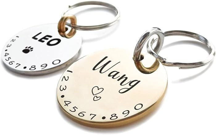 Cats Dogs ID Tags Personalized Lovely Symbols Pets Collar Name Accessories Simple Custom Engraved... | Amazon (US)