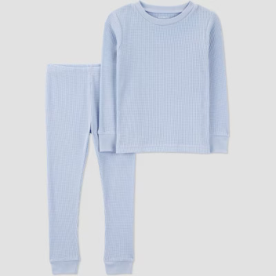 Carter's Just One You® Toddler 2pc Solid Long Sleeve Cotton T-Shirt & Pajama Set - Light Blue 18... | Target