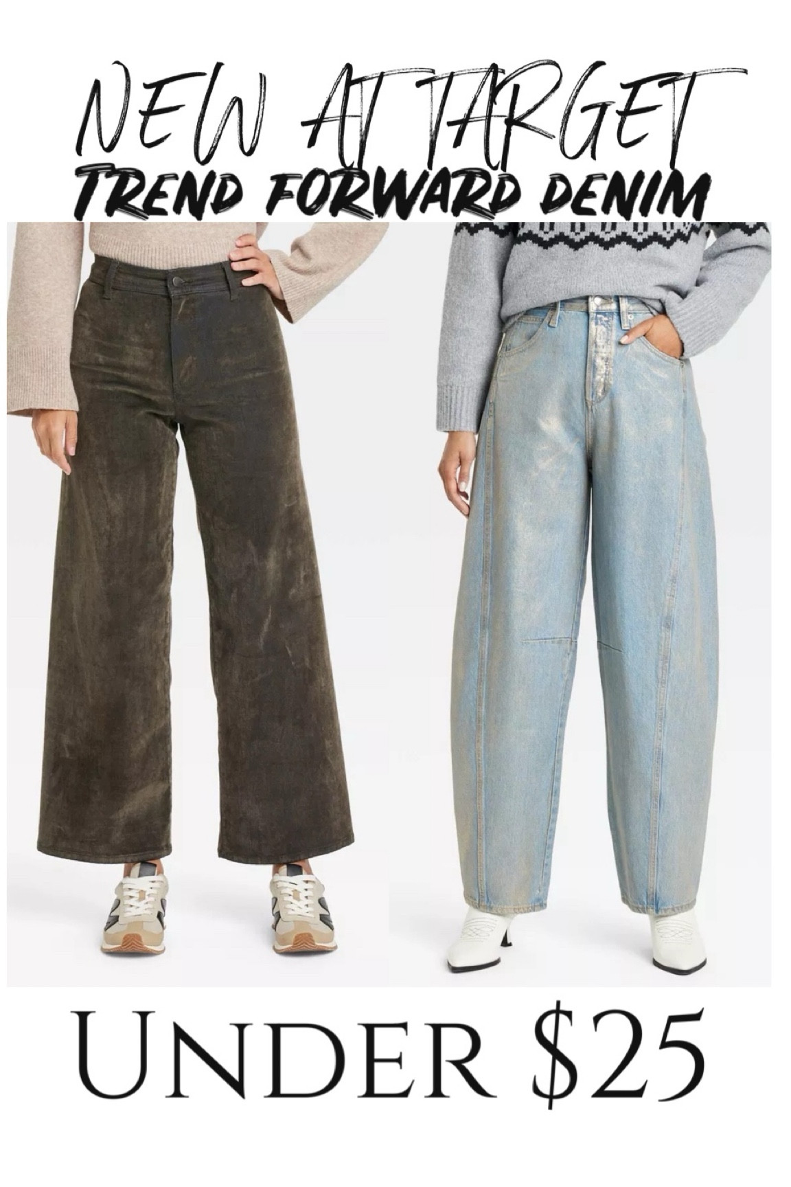 New at Target and 30% off 
Trend forward denim and cords 
Dying over these 😍

#LTKFindsUnder50 #LTKStyleTip #LTKSaleAlert