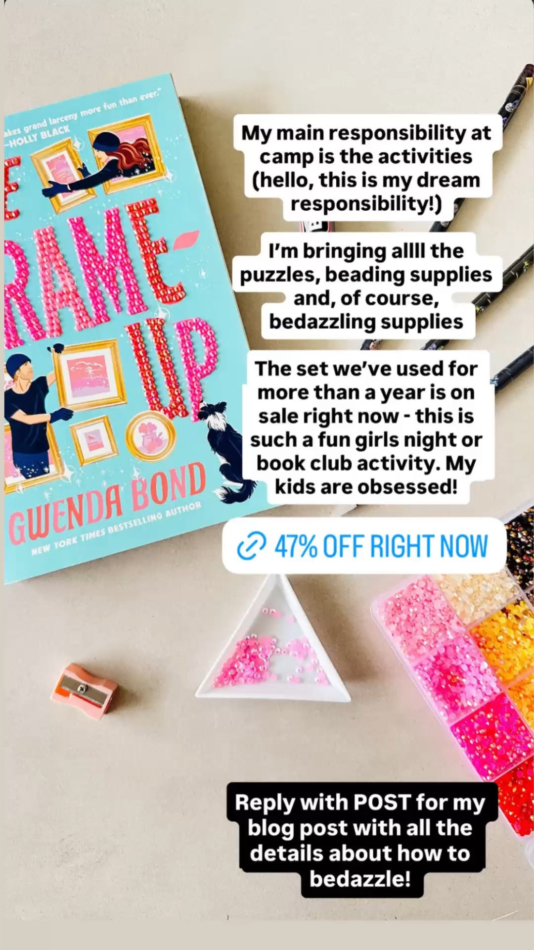 I’m leading girls camp this week and I am so excited to be in charge of this activity! Bedazzled books - yes please! Plus, all the supplies are on sale right now!