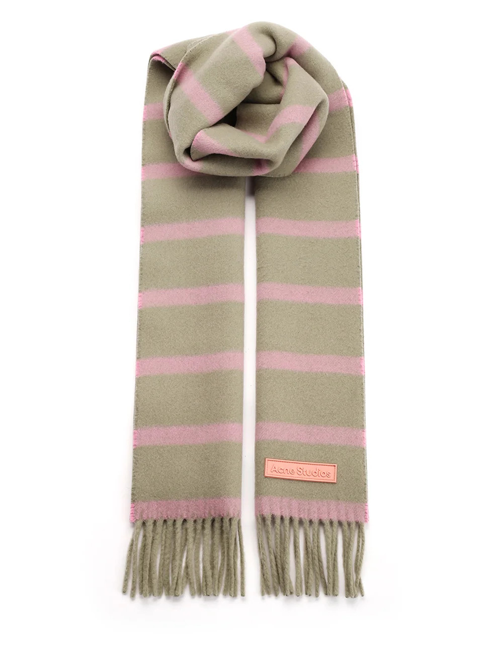Acne Studios Striped Logo Patch Scarf | Cettire Global