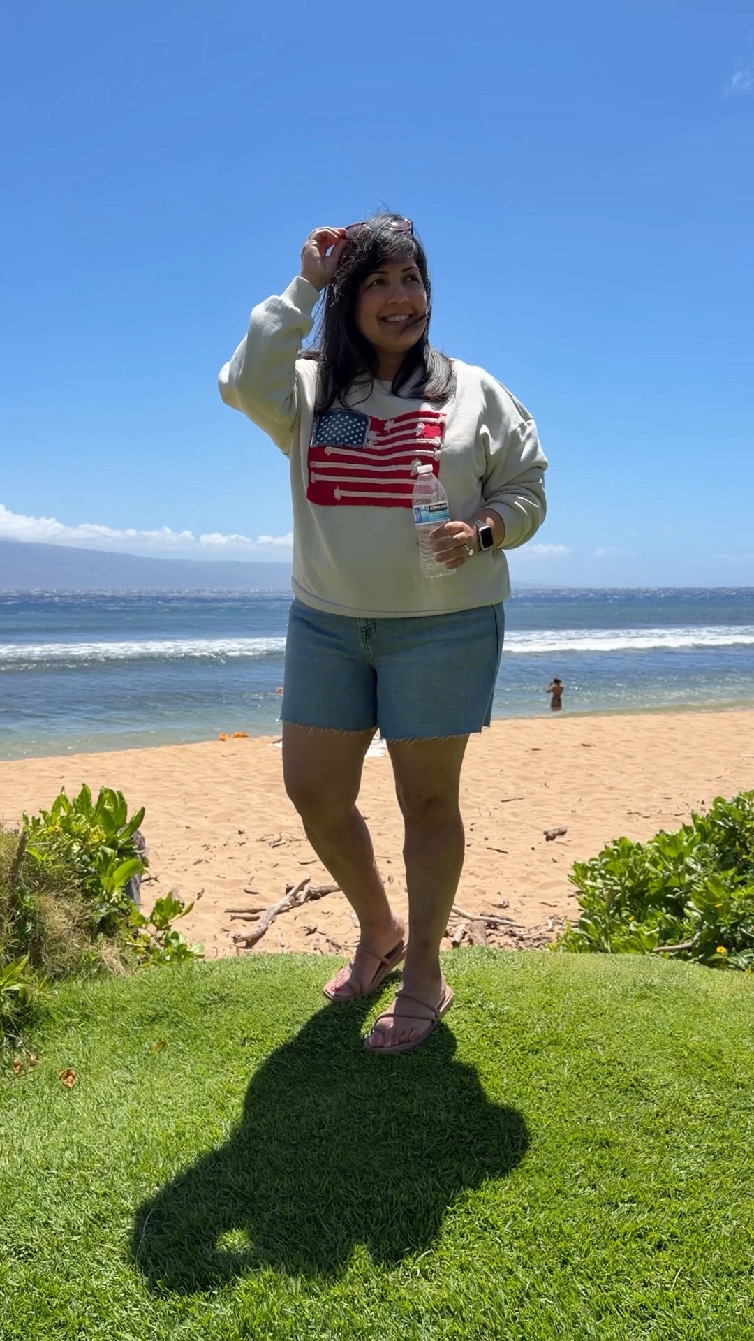 Memorial Day Outfit! 

Happy Memorial Day weekend! Hope you’re having a great one! Loving this flag sweatshirt with really cool rope details and a pair of denim shorts for a casual summer look! This sweatshirt is great for Memorial Day, 4th of July and trips to the lake and beach. Such a great summer layer for cool days and evenings and the cutest summer outfit! 

Target flag sweatshirt true to size. I sized up in the Tommy Bahama jean shorts for a roomier fit. Crocs toe loop strappy sandals. Madewell aviator sunglasses.

Vacation outfits beach, beach vacation outfits, summer outfits

#LTKOver40 #LTKMidsize #LTKSeasonal