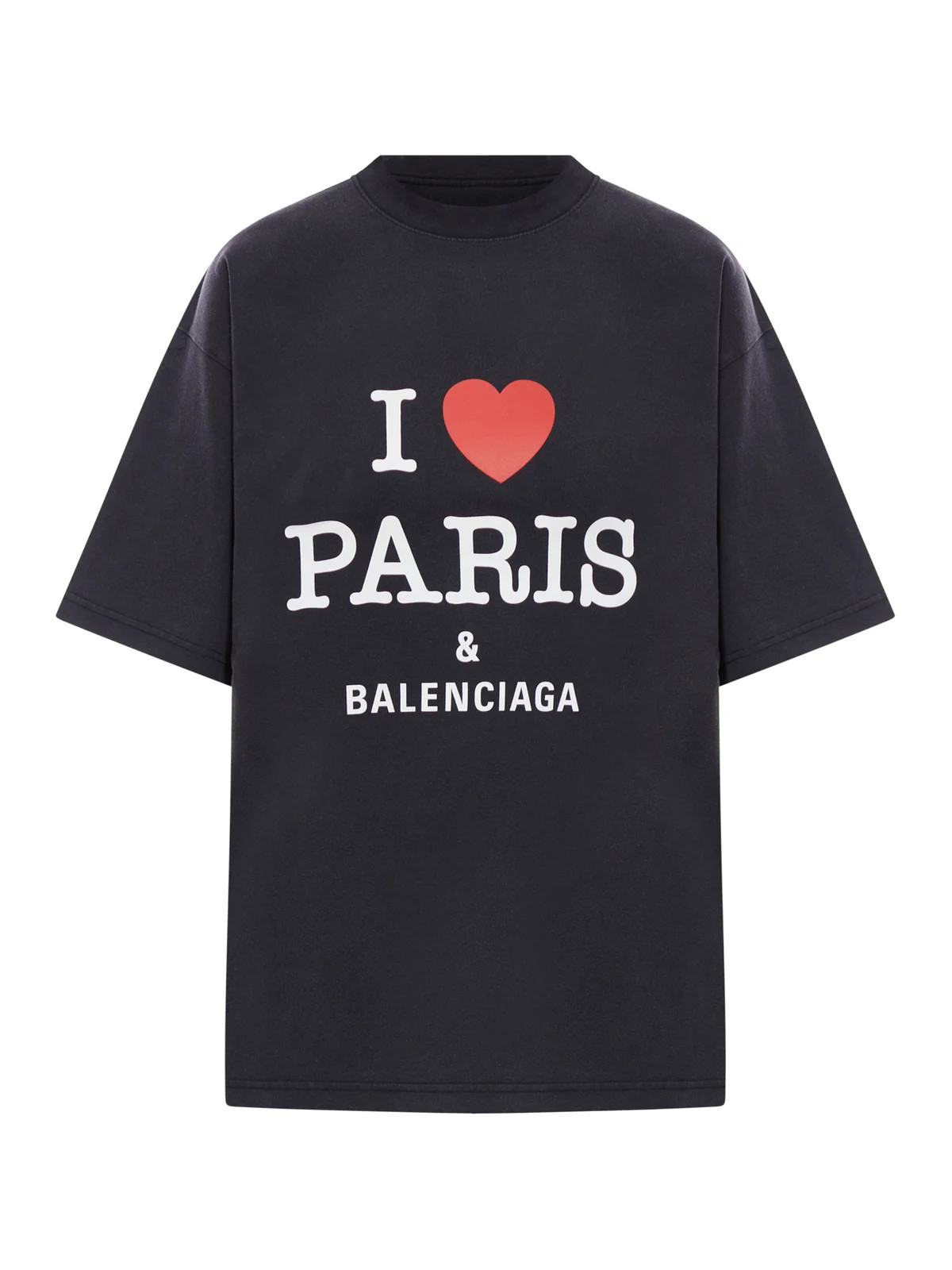 Balenciaga I Love Paris & Balenciaga Printed T-Shirt | Cettire Global