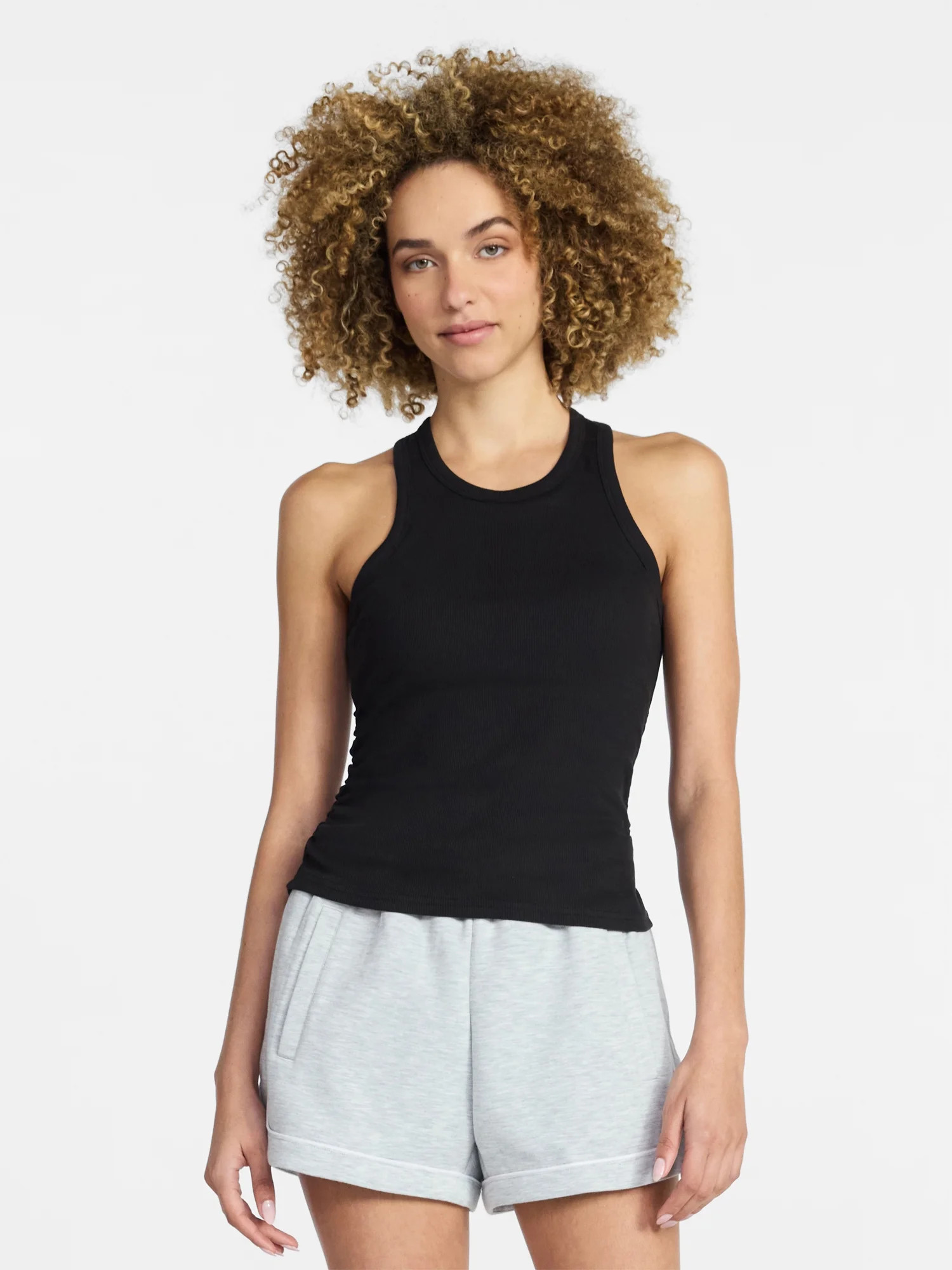 Avia Women's Cotton Ruched Rib Tank Top, Sizes XS-XXXL | Walmart (US)