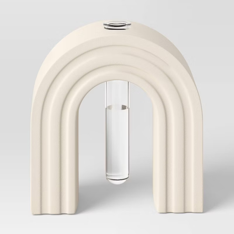 5" Wide Propagation Vessel Indoor Stoneware Stucco Planter Pot Cream - Threshold™ | Target