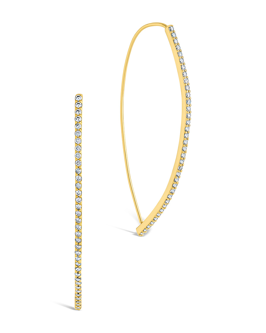 Isolde CZ Bar Threader Hoop Earring | Sterling Forever