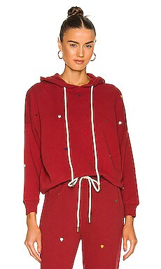 The Great The Teammate Hoodie in Spiced Wine & Embroidered Hearts from Revolve.com | Revolve Clothing (Global)