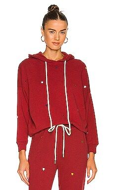 The Great The Teammate Hoodie in Spiced Wine & Embroidered Hearts from Revolve.com | Revolve Clothing (Global)