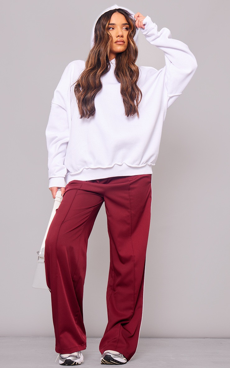 White Exposed Seam Detail Oversized Hoodie | PrettyLittleThing UK