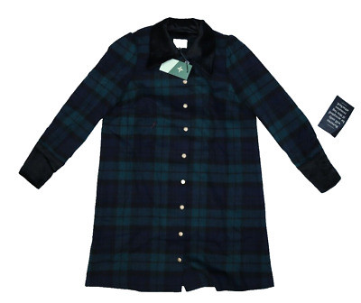 Tuckernuck Blackwatch Plaid Gold Button Wool Blend Twiggy Dress Collar Womens S | eBay US