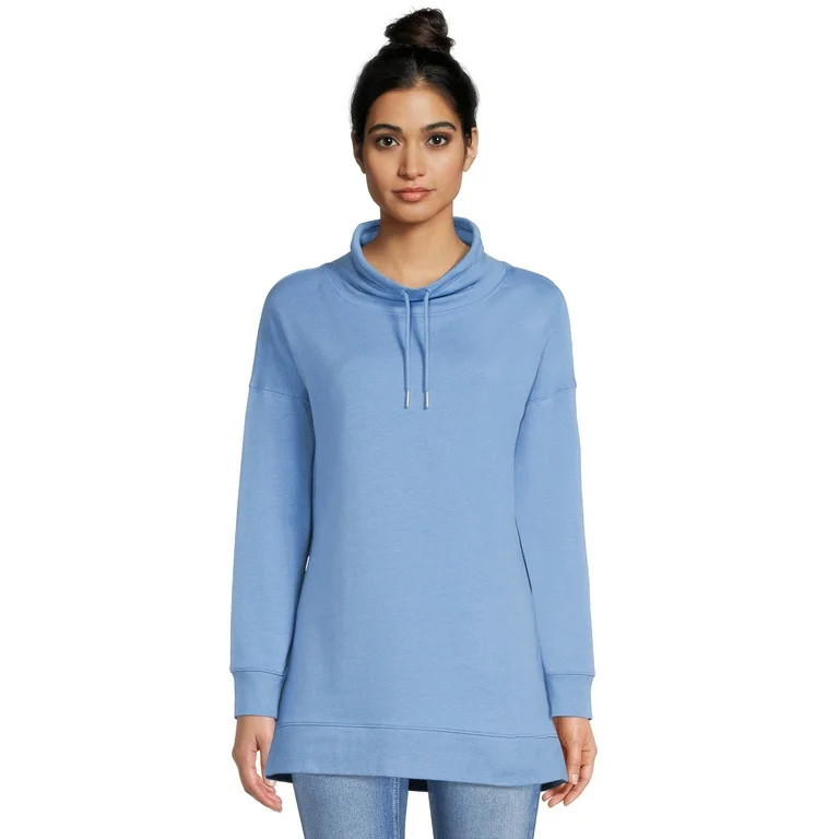 Time and Tru Women's Cowl Neck Tunic Sweatshirt | Walmart (US)