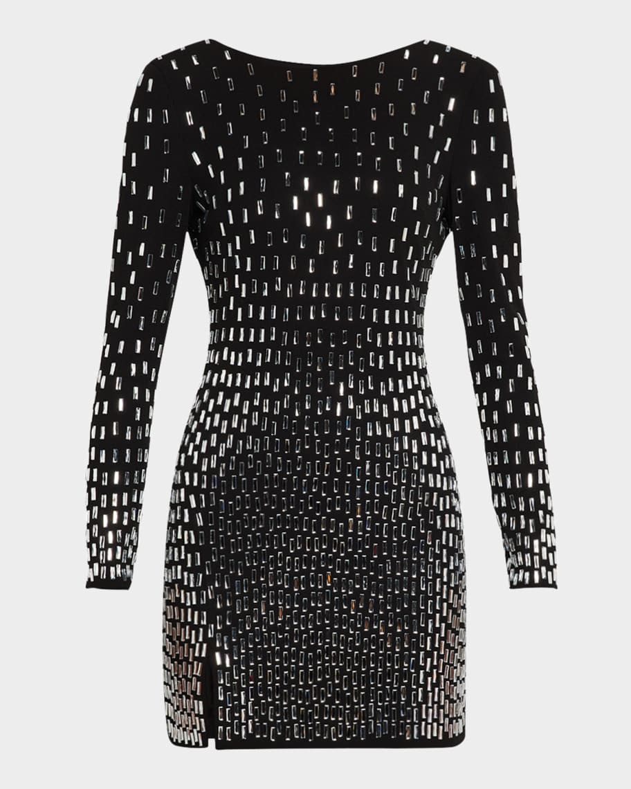 Dress the Population Black Label Nathalia Crystal Bodycon Mini Dress | Neiman Marcus