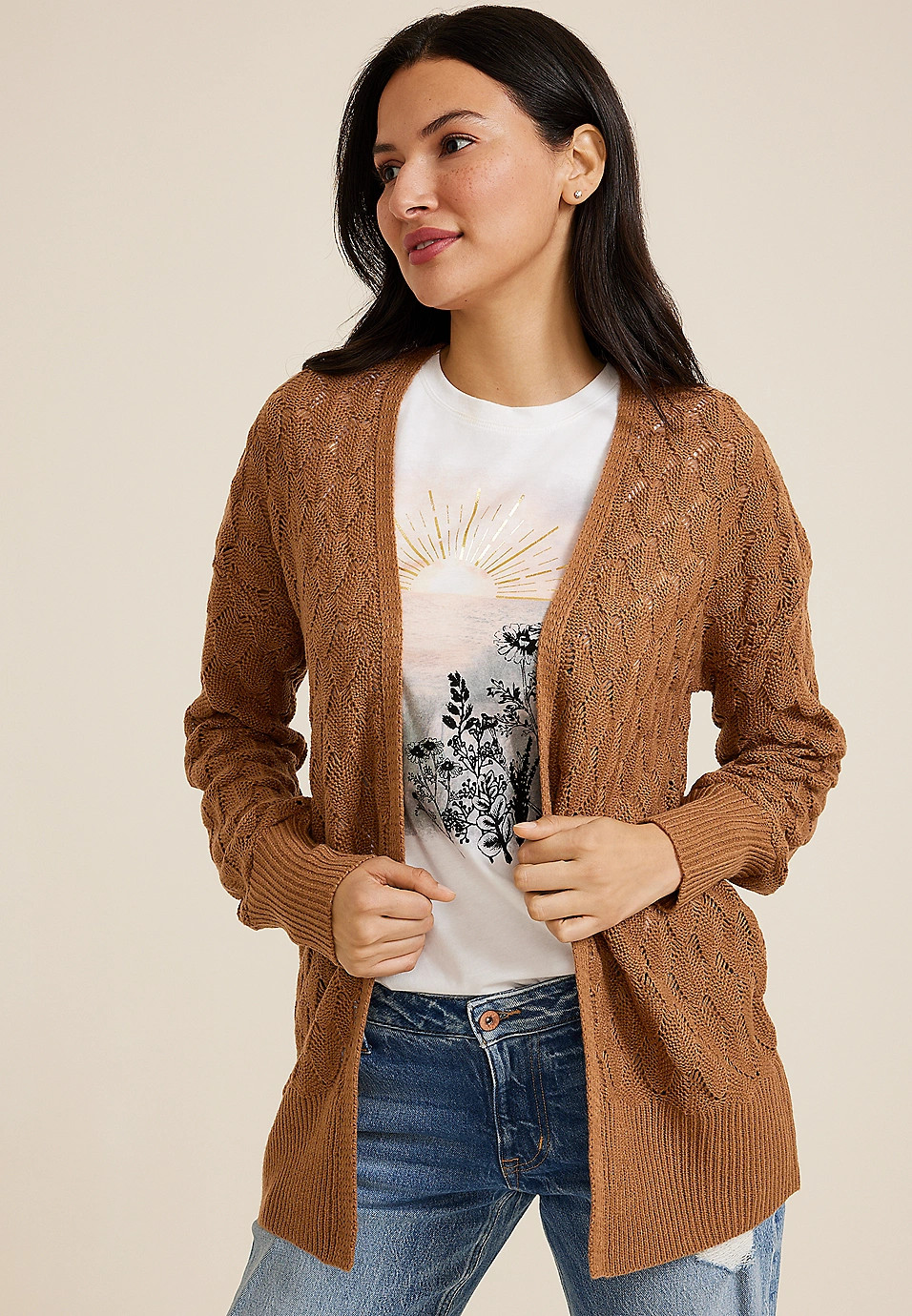 Diamond Stitch Cardigan | Maurices