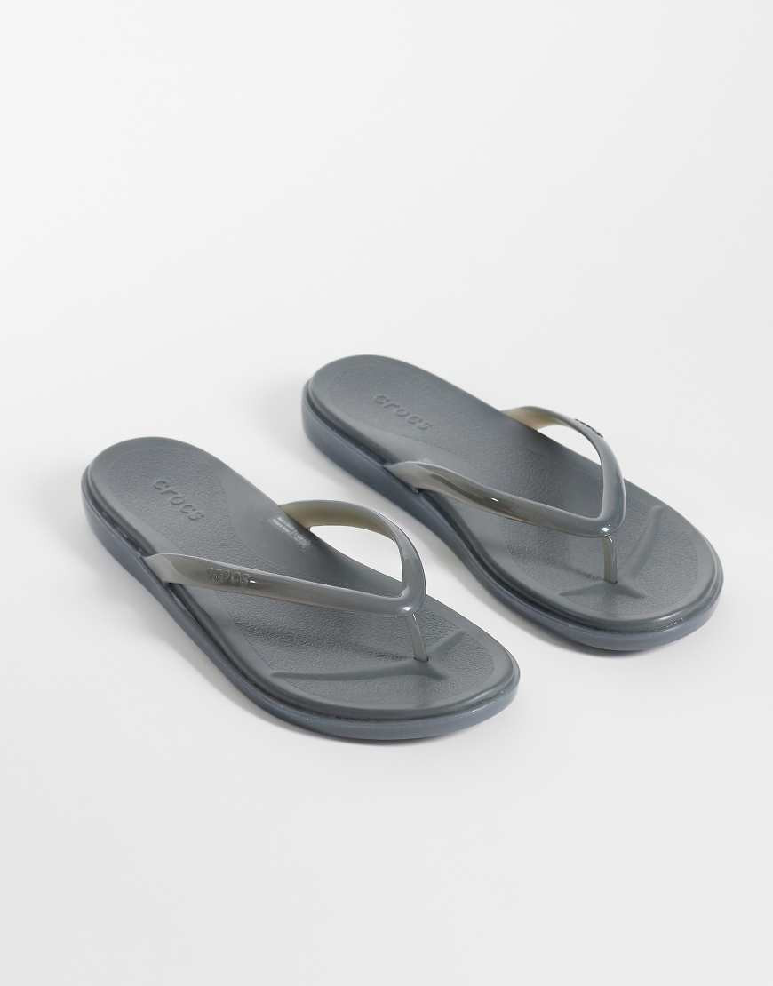 Crocs Miami jelly flip flops in black | ASOS (Global)