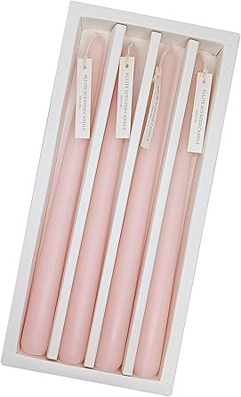 4 PCS Baby Pink Taper Candles - Rose Scented Candles - 10 inch Tall Candles for Holiday Valentine... | Amazon (US)