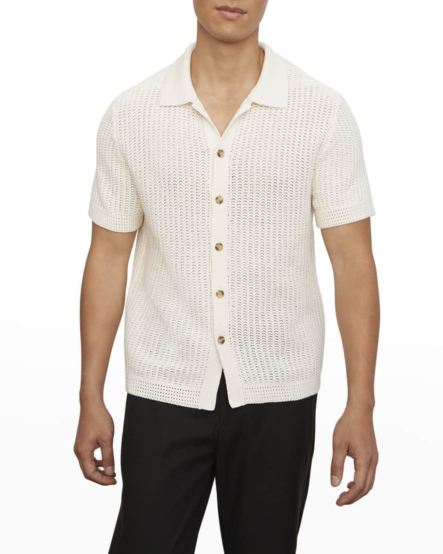 Vince Men's Crochet Button-Down Shirt | Neiman Marcus
