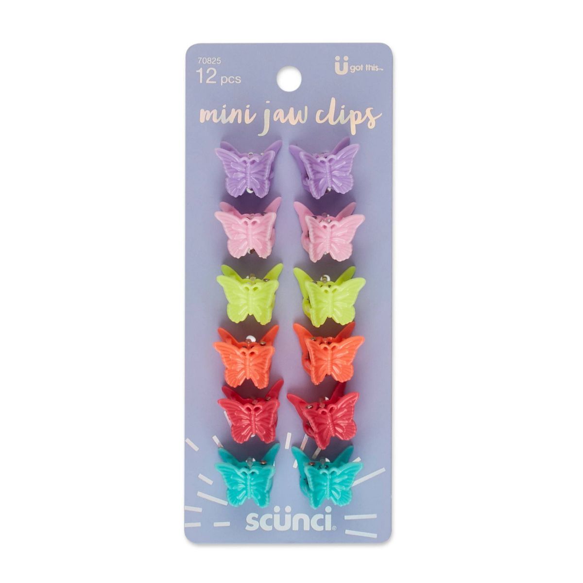 scünci Kids Butterfly Shaped Mini Claw Clips - Brights - 12pcs | Target