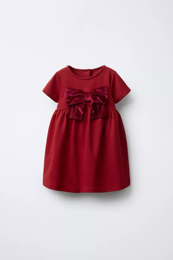 ROMA KNIT DRESS WITH VELVET BOW | Zara US
