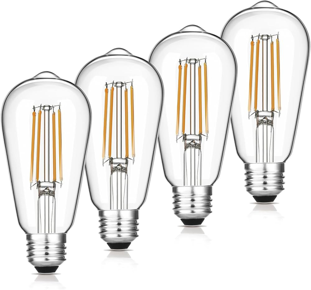 Vintage LED Edison Bulbs, 6W, Equivalent 60W, Dimmable, High Brightness Warm White 2700K, ST58 An... | Amazon (US)