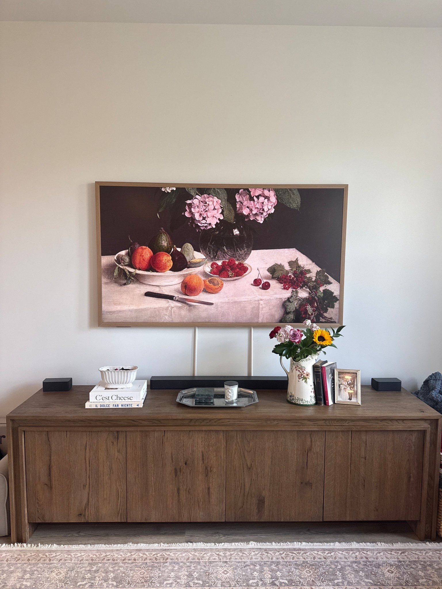 Living room decor - this frame tv has brought so much life to our living room. It’s so much better than a black box. 

I also love love love the pottery barn media console. It was worth the splurge. 

Living room decor, living room design, home decor, media console, home design 

#LTKHome