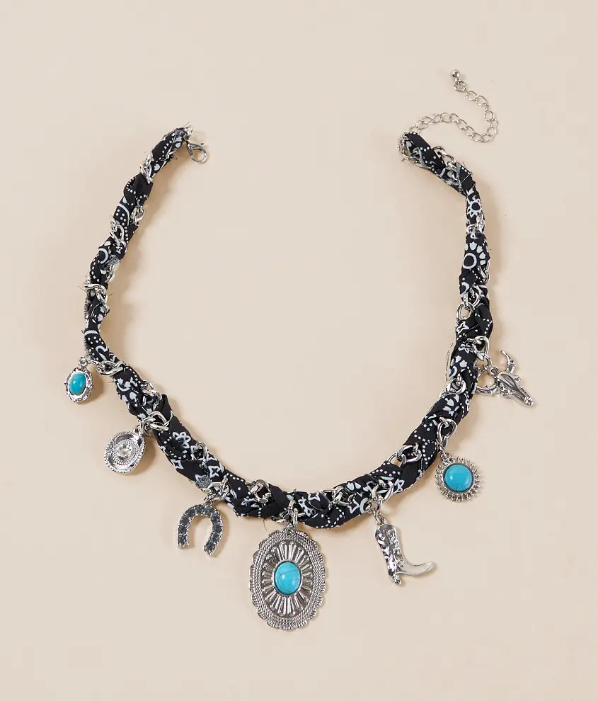 Western Scarf Charm Necklace | Buckle
