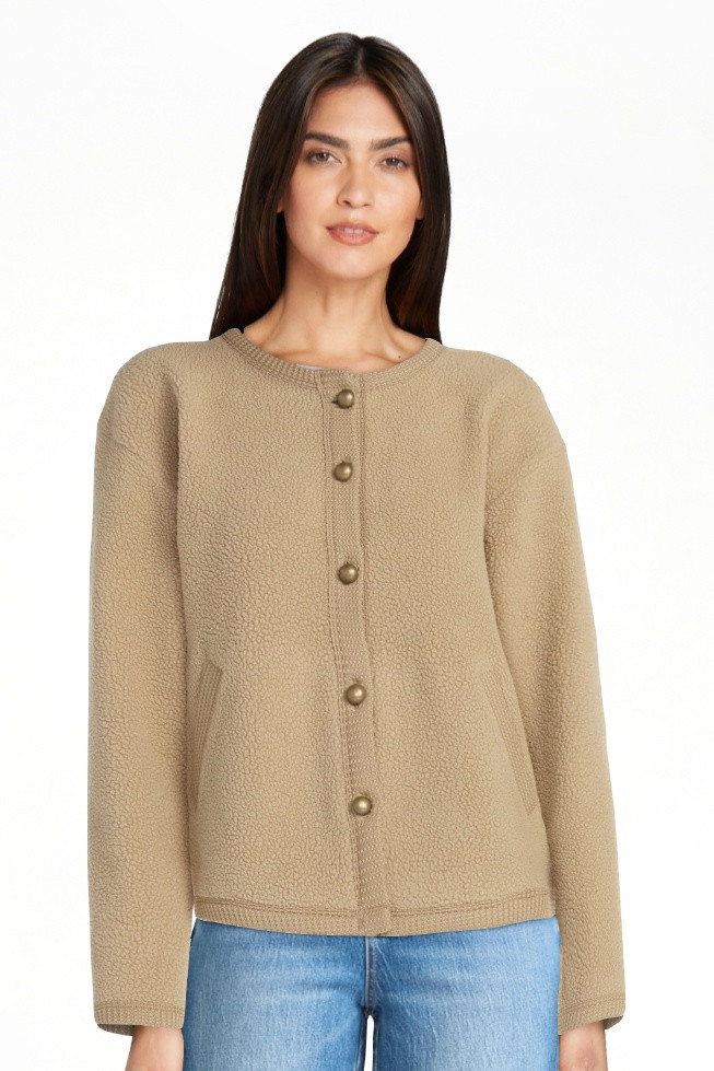 Time and Tru Women's Fleece Button Up Jacket, Lightweight, Sizes XS-XXXL | Walmart (US)