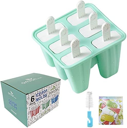 Popsicle Molds 6 Pieces Silicone Ice Pop Molds BPA Free Popsicle Mold Reusable Easy Release Ice P... | Amazon (US)
